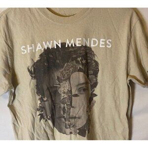 Shawn Mendes Tshirt Size Large Mens Womens Unisex Tan Short SLeeve Concert
